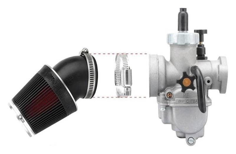 Vergasermotor Für Motorrad Vergaser Mit Luftfilter Vergaser Kit Moto Zubehör(17mm silvery kit) von WERKFNKBNH