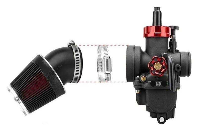 Vergasermotor Für Motorrad Vergaser Mit Luftfilter Vergaser Kit Moto Zubehör(24mm black kit) von WERKFNKBNH