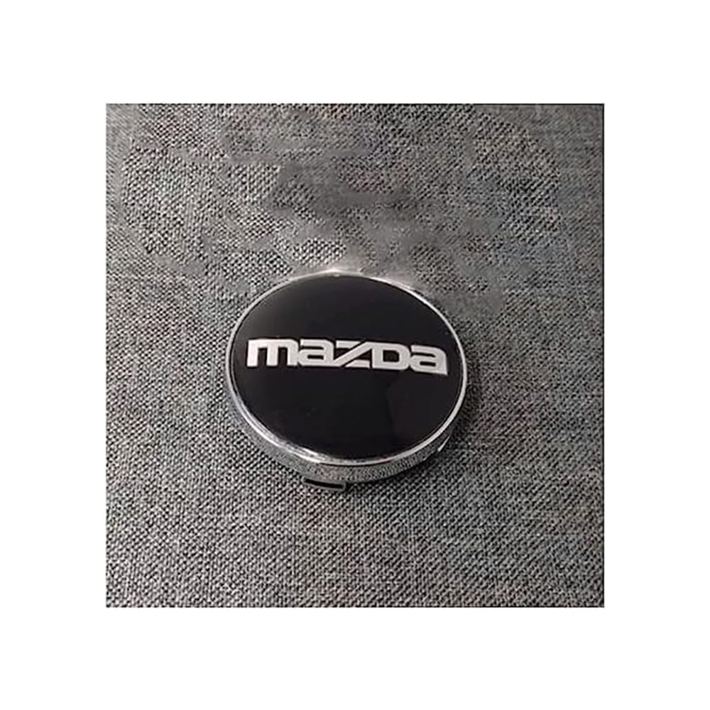 4 Stück Auto-Radnabenkappe, für Mazda 3 2006-2018 56mm Staubdicht Verdickten Hitzebeständiger Radnaben Mitteldeckel Ersatz Auto Zubehör,A von WERTYUV