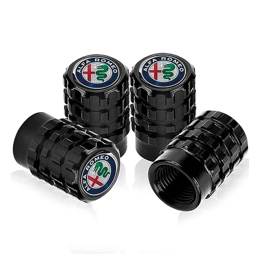 4 Stück Reifen Ventilkappen, für Alfa Romeo 4C/Giulia/Giulietta/GT/Mito/Spider/Stelvio/Tonale Leicht Langlebiges Staubdichte Ventilkappen mit Dichtung stabilen Reifendruck von WERTYUV