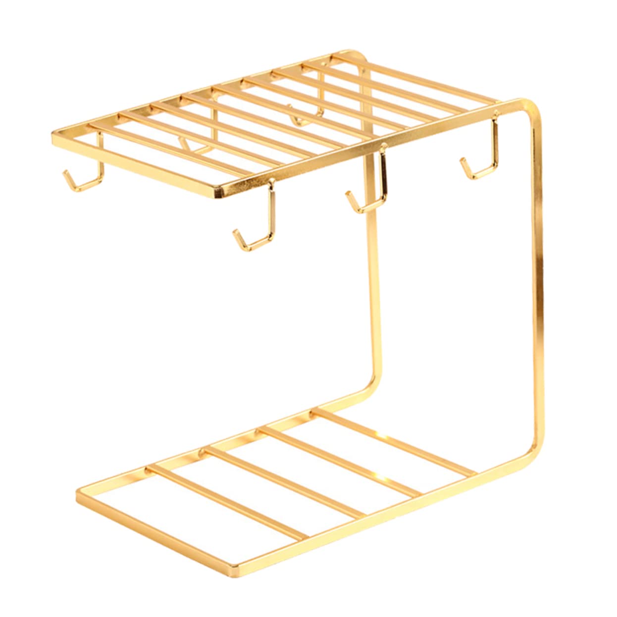 Becherhalter ablassen Trinkbecher Haushaltsbecher Schrankorganisator Becherhalterständer Storage Shelves abstellständer Becher-Organizer Tassentrockner Kohlenstoffstahl Golden WESIEVYA von WESIEVYA