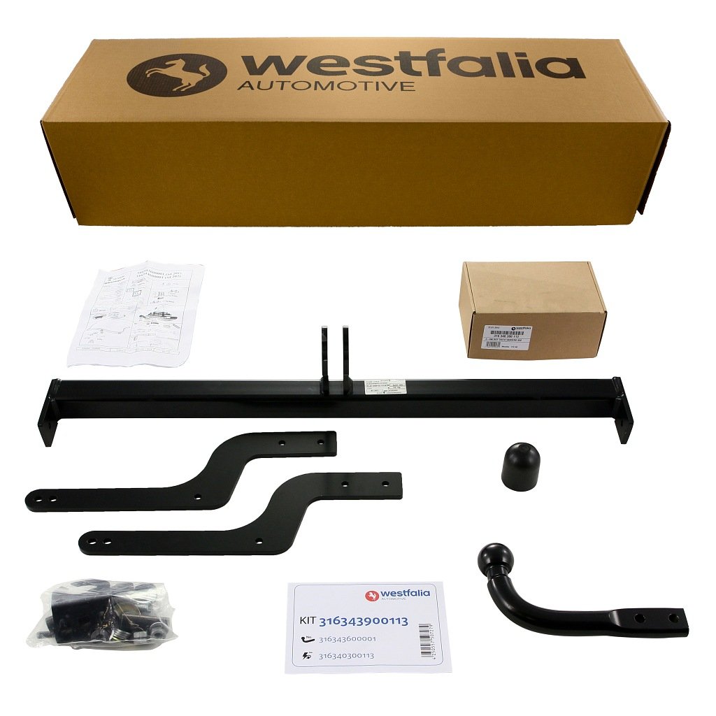 Westfalia Starre Anhängerkupplung für Dacia Sandero (inkl Stepway) (BJ 01/2013-12/2016), Dacia Logan Symbol Stufenheck (BJ 01/2013-12/2020) - im Set mit 13-pol. fzg.-spez. Westfalia Elektrosatz von Westfalia Automotive