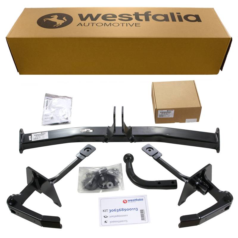 Westfalia Starre Anhängerkupplung für Opel Combo (BJ 02/2012-08/2018), Fiat Doblo (inkl Cargo) (ab BJ 02/2010-06/2022) - im Set mit 13-pol. fzg.-spez. Westfalia Elektrosatz von Westfalia Automotive