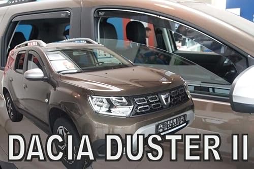 +HEKO 13116 Windabweiser 4 teilig für Dacia Duster II 5 türig Bj. ab 2018, Schlüsselanhänger mit Einkaufswagenchip Gratis von WET-ART