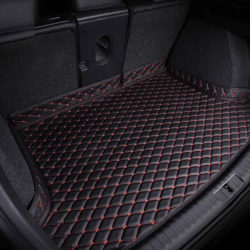 Kofferraumwanne für Land Rover Discovery 7 Seats 2010-2016, Kofferraum Schutzmatte Auto Gummimatten Kratzfestem Leder Kofferraummatten,Black-Red von WETCL