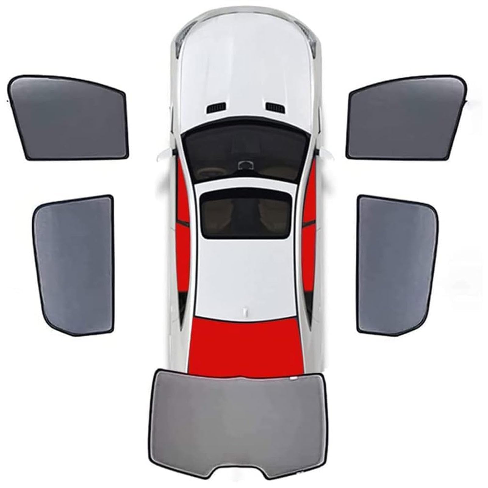 Sonnenschutz Auto für Aveo 2007-2012, Auto Sonnenblende Seitenscheibe Abnehmbar Privatsphäre Autofenster Sonnenstrahlenblocker,5 PCS Front Rear Back von WETCL