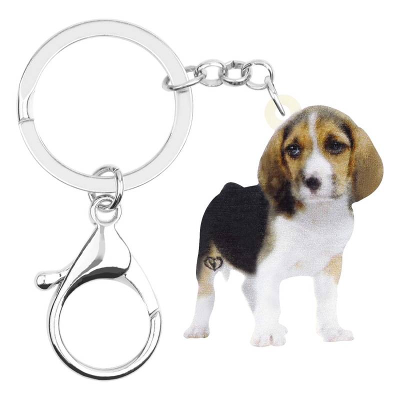 WEVENI Acryl niedlich Beagle Hund Schlüsselanhänger Zubehör für Frauen Mädchen Tasche Auto Charms (Beagle) von WEVENI