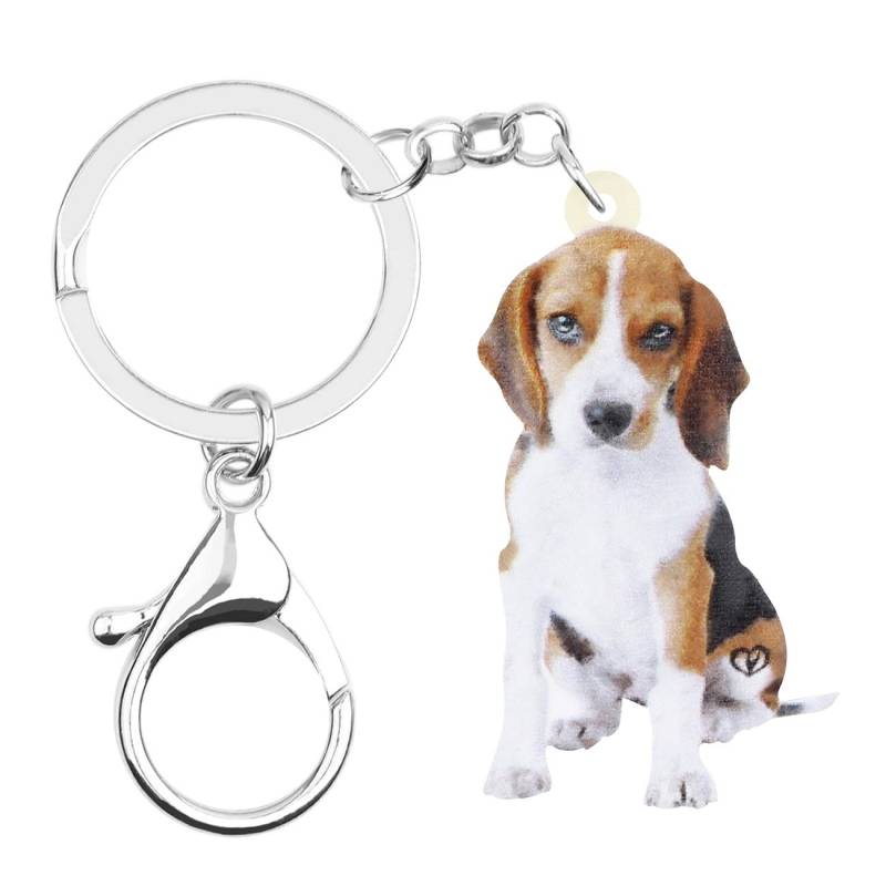 WEVENI Acryl niedlich Beagle Hund Schlüsselanhänger Zubehör für Frauen Mädchen Tasche Auto Charms (Beagle B) von WEVENI