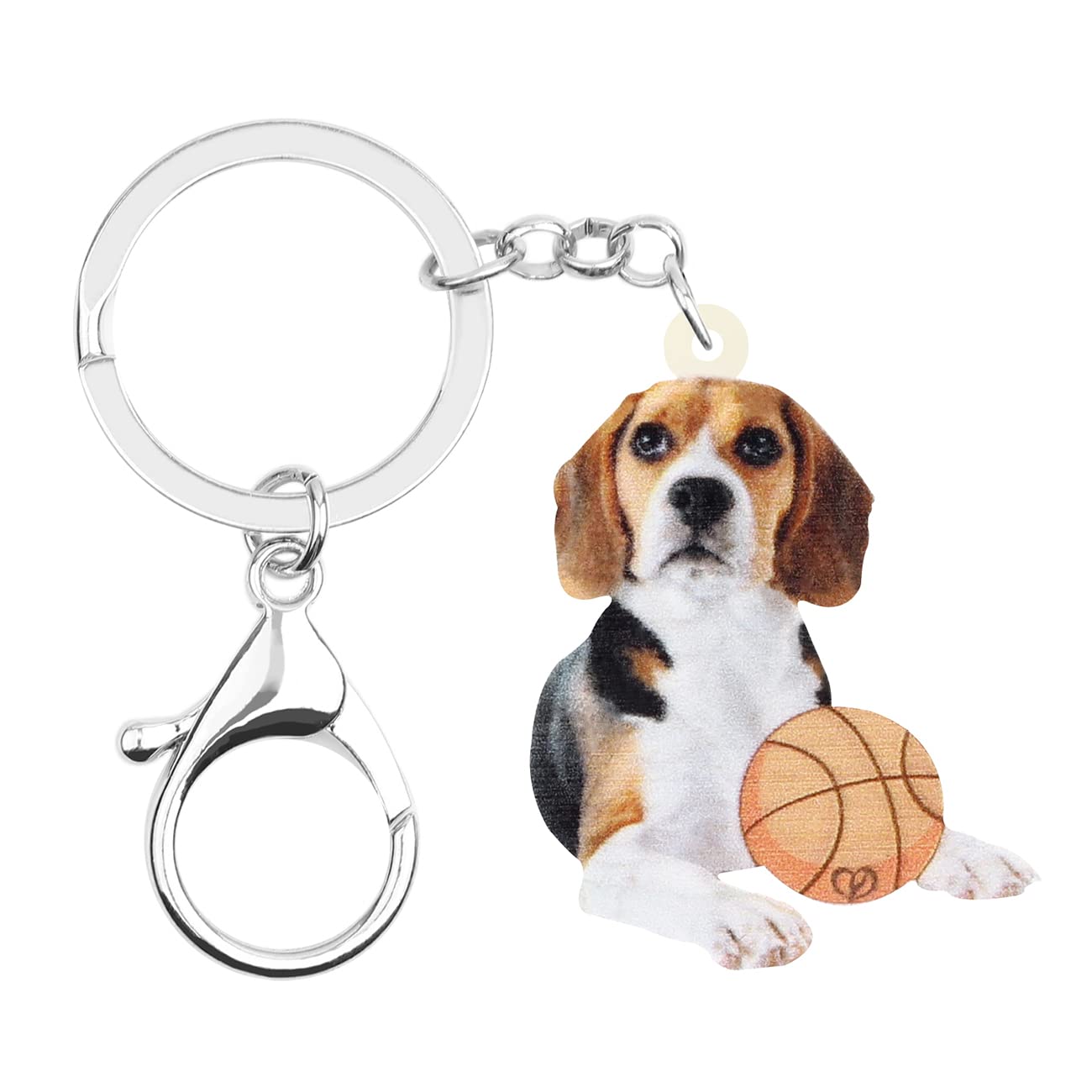 WEVENI Acryl niedlich Beagle Hund Schlüsselanhänger Zubehör für Frauen Mädchen Tasche Auto Charms (Braun) von WEVENI
