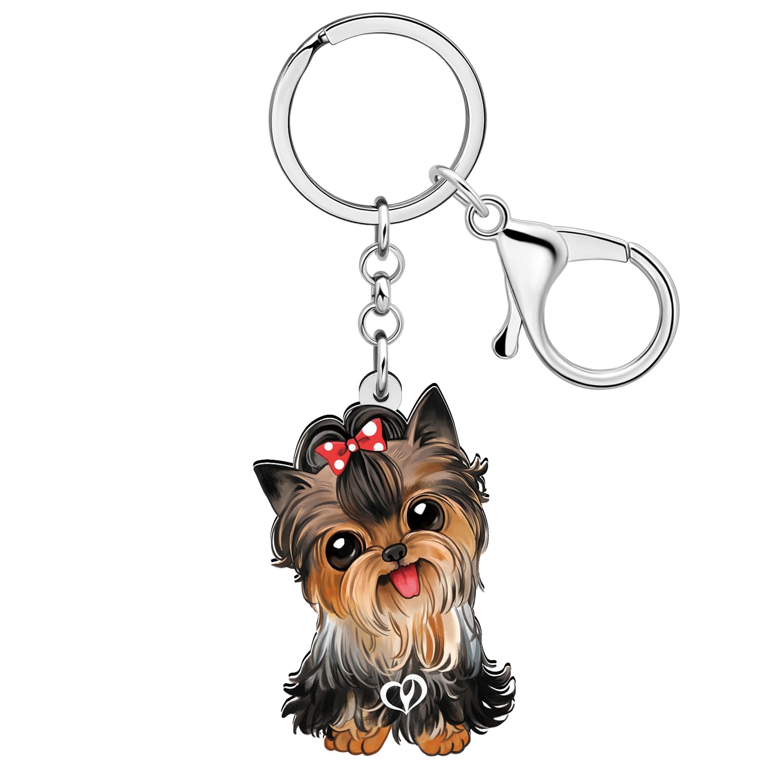 WEVENI Schlüsselanhänger Yorkshire Terrier aus Acryl, Yorkshire Terrier, für Damen und Mädchen, Handtaschen-Charm, Schmuck, Yorkshire Terrier a, W2L2 von WEVENI