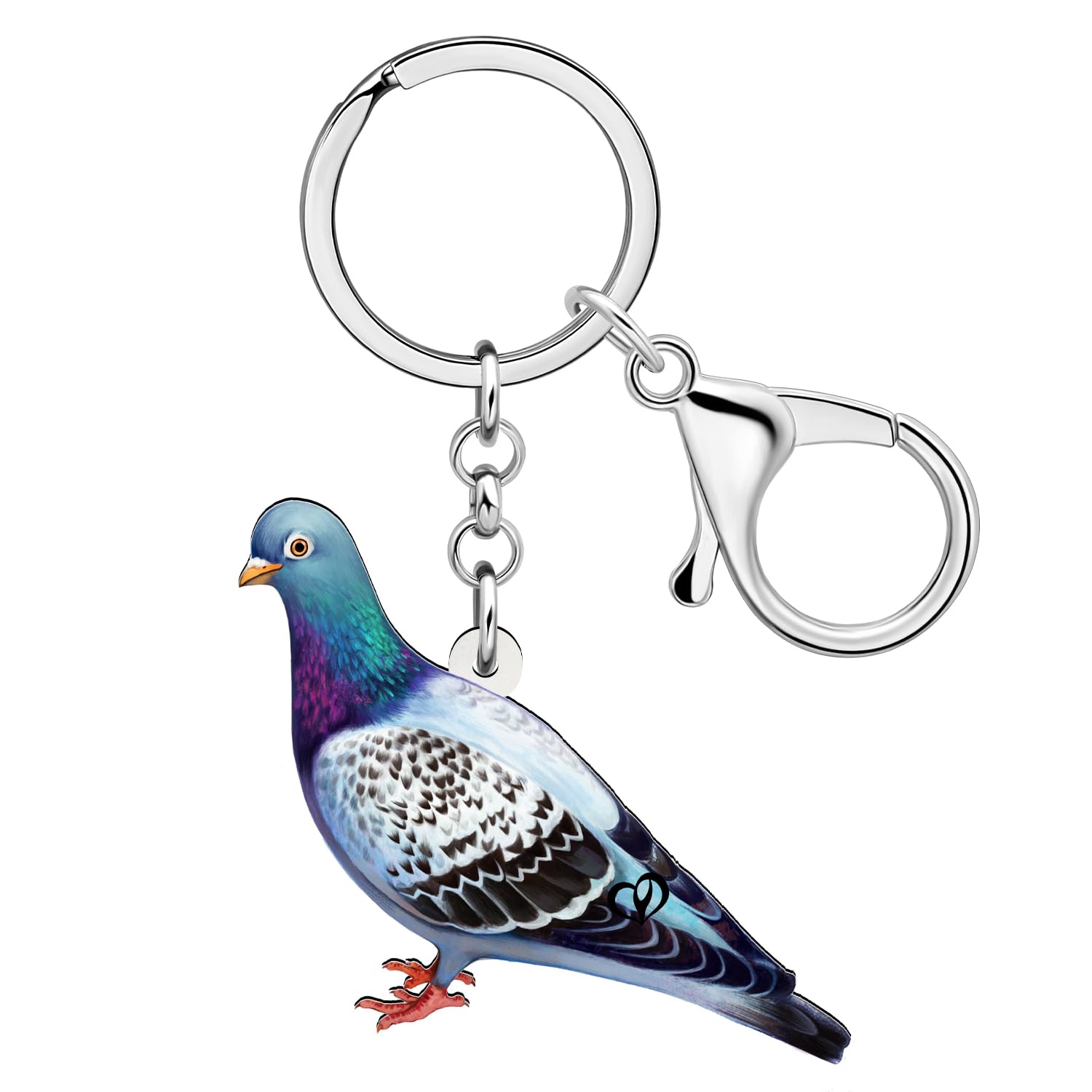 WEVENI Schlüsselanhänger aus Acryl, süßer Taubenanhänger mit Taube, Vogel-Schmuck für Frauen und Mädchen, Taube C, W2L2 von WEVENI