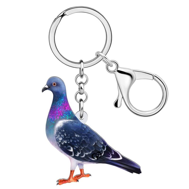 WEVENI Schlüsselanhänger aus Acryl, süßer Taubenanhänger mit Taube, Vogel-Schmuck für Frauen und Mädchen, Taube E, W2L2 von WEVENI