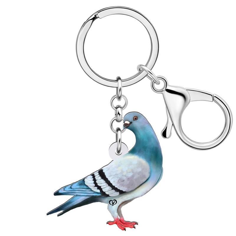 WEVENI Cute Taube Schlüsselanhänger Charms Acryl Taube Schlüsselring Vogel Schmuck für Frauen Mädchen Auto Zubehör (Taube A) von WEVENI