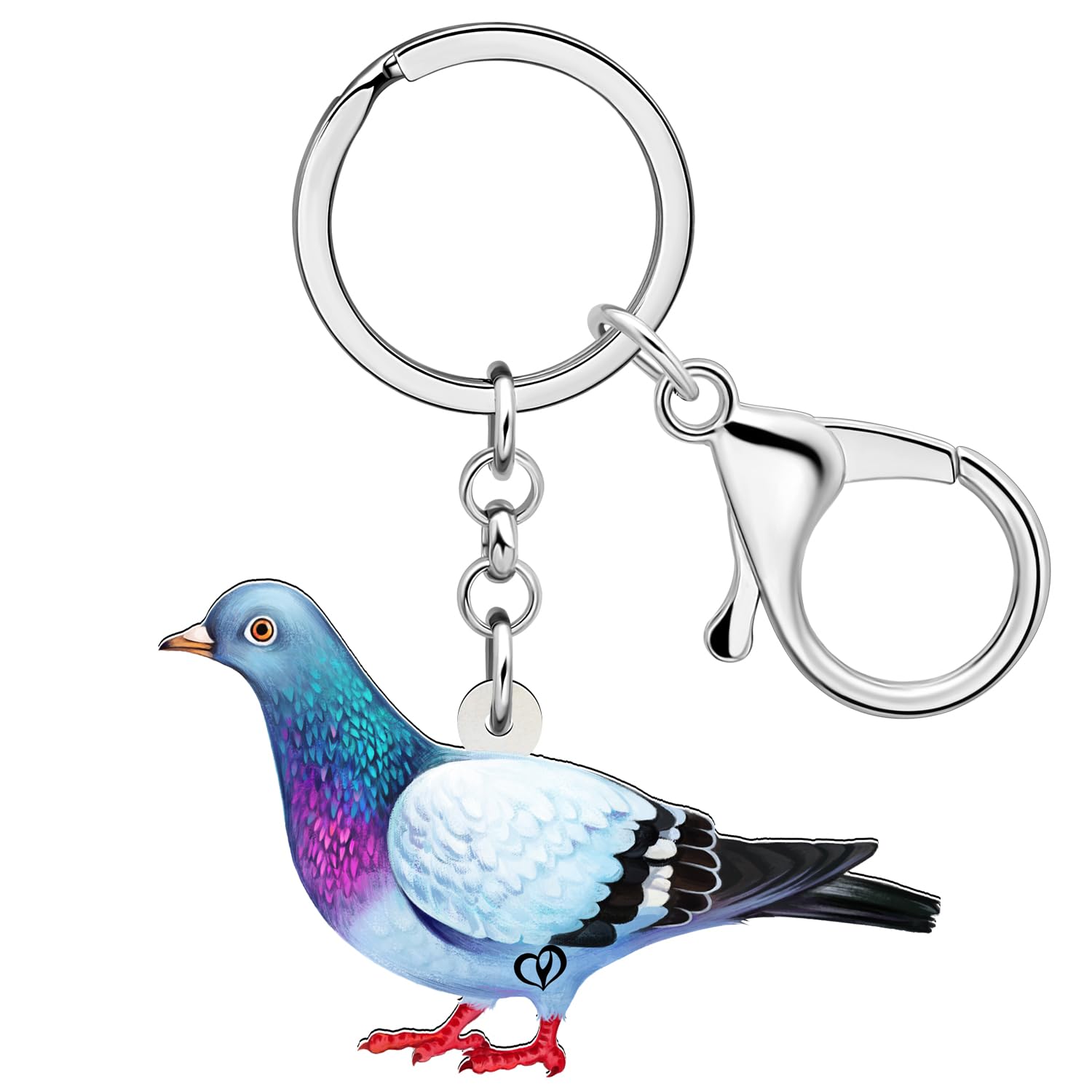 WEVENI Cute Taube Schlüsselanhänger Charms Acryl Taube Schlüsselring Vogel Schmuck für Frauen Mädchen Auto Zubehör (Taube D) von WEVENI