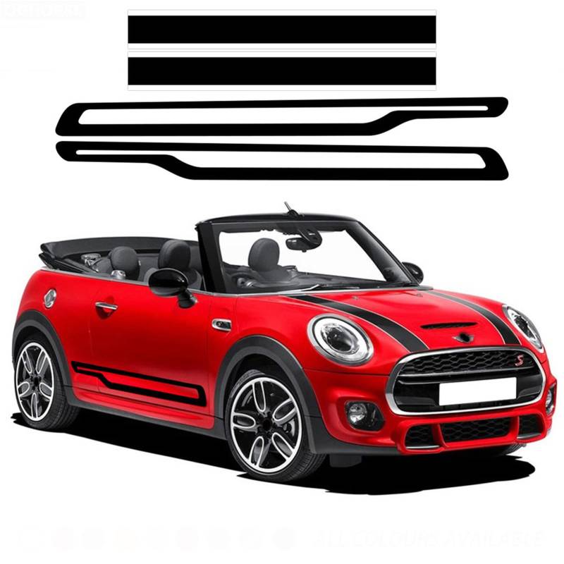 Auto Styling Tür Seitenschweller Aufkleber Körper Streifen Haube Aufkleber, für Mini Cooper R50 R52 R53 Luke R56 R57 F55 F56 F57 von WEWEO