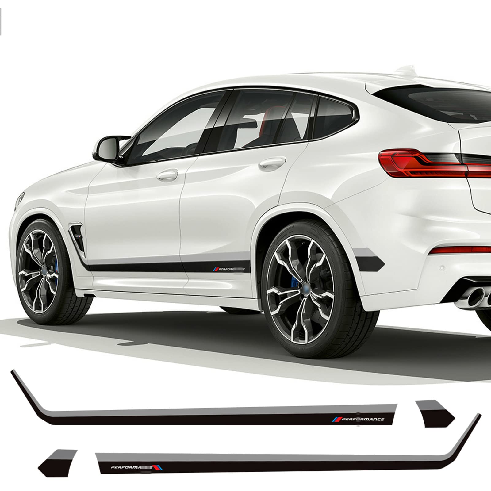 Car Styling Body Seitenschweller Streifen Aufkleber Aufkleber Zubehör, für BMW X4 G02 2018-heute von WEWEO