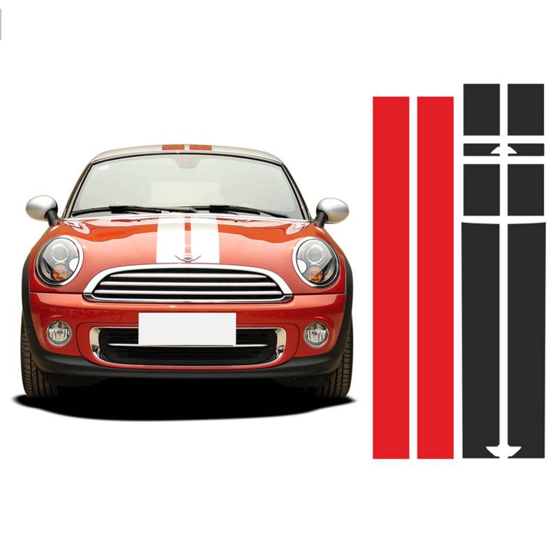 Motorhaube Motorhaube Dach hinten Streifen Aufkleber Körper Aufkleber, für Mini Cooper Coupe r56 r57 r58 r59 John Cooper Works JCW Roadster Cabrio von WEWEO