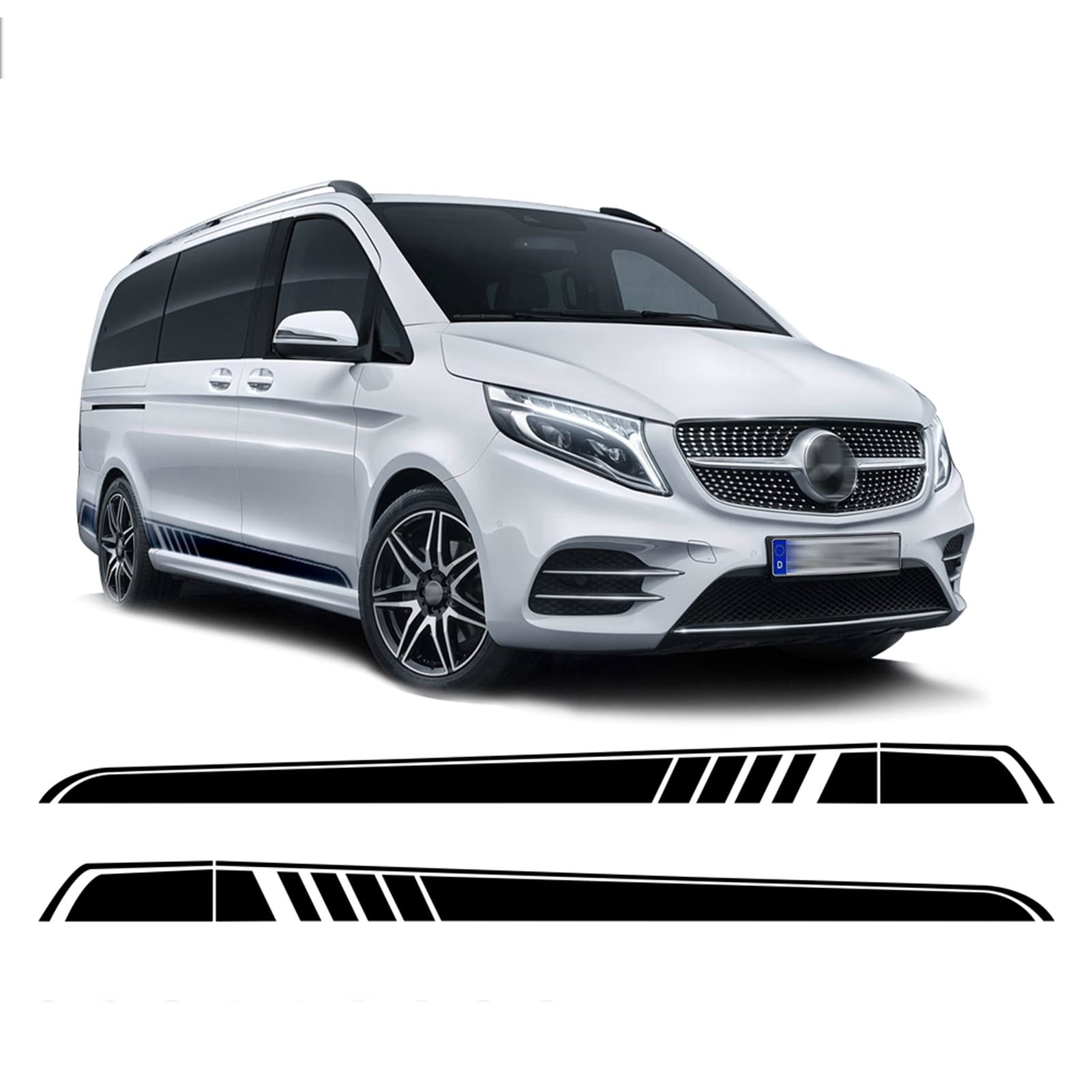 Tür Seitenstreifen Rock Schweller Aufkleber Vinyl Aufkleber, Für Mercedes Benz Vito Viano V Klasse W447 W639 V260 2014-2019 von WEWEO