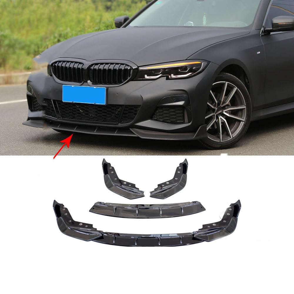 3 STK Frontlippe Spoiler Frontspoiler für BMW 3 G20 G21 G28 2019-2022 M Sport 330i 340i 320i 320d 340d Auto FrontstoßStange Splitter Lippenspoiler Bodykit-SchutzzubehöR von WEYEZE