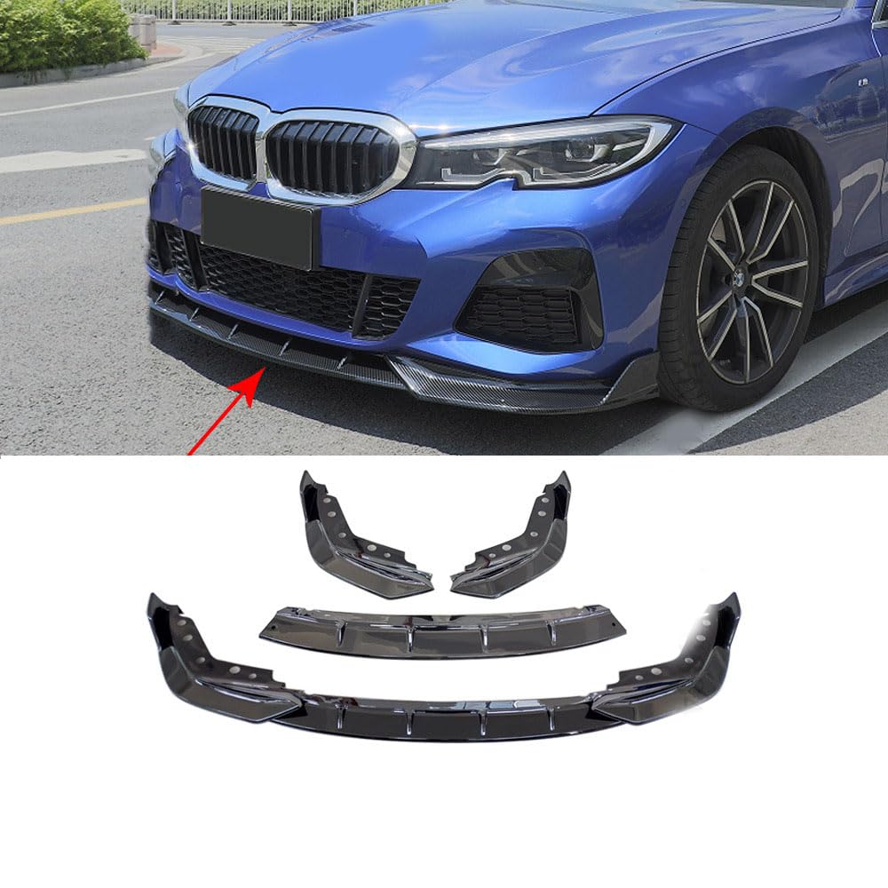 3 STK Frontlippe Spoiler Frontspoiler für BMW G20 G21 G28 3 Series 2019 2020 2021 2022 Auto FrontstoßStange Splitter Lippenspoiler Bodykit-SchutzzubehöR von WEYEZE