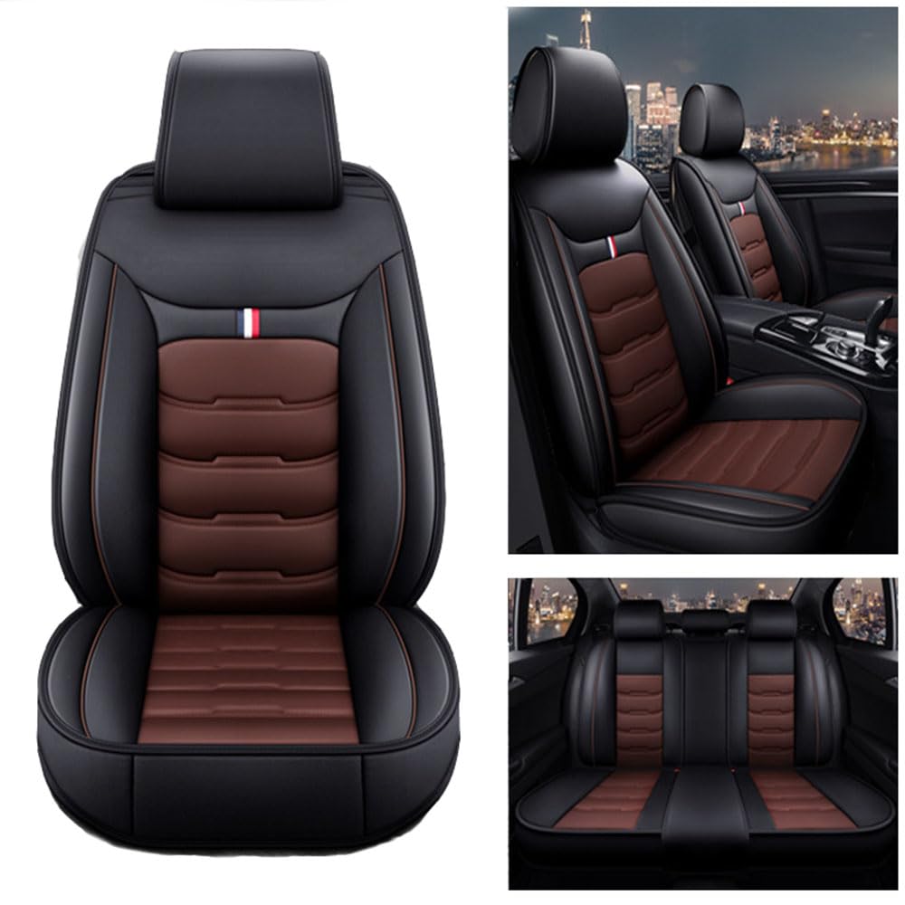 WEYEZE Auto Leder Sitzbezügesets für Mercedes Benz GLB 250 X247 /GLB 200 X247 2019-2023 Wasserdicht Verschleißfest Innenraum Schonbezüge sitzschoner Auto Accessories, Black Coffee Style von WEYEZE