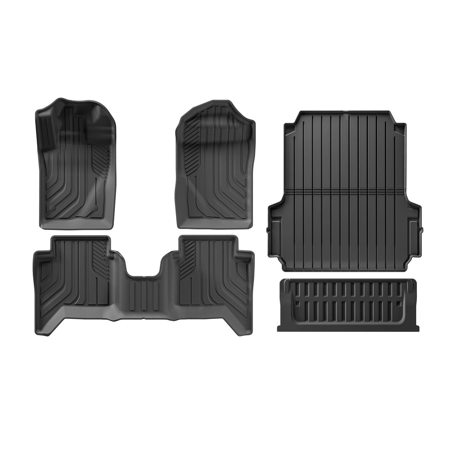 TPE-Ladeflächenmatte for Autos und LKWs – Kompatibel mit Ford Ranger 2024–2025, US-Version, 5 Fuß 59,6 Zoll, Schwarz, wasserdicht, langlebiger Schutz(LHD 5PCS) von WFGJSK