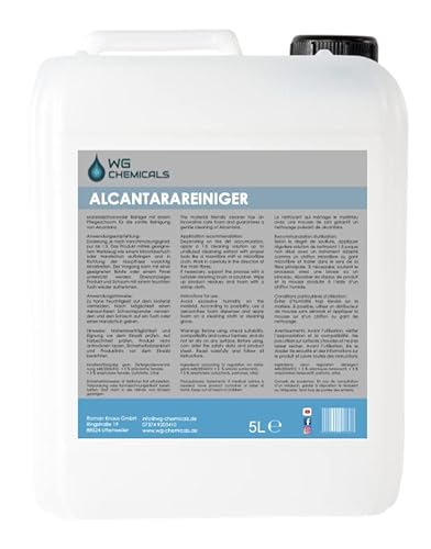 WG CHEMICALS Alcantaraleder Reiniger | Innenreiniger für Leder, Polster, Innenraum Reiniger | Textilreiniger | Fleckenentferner | Neutralreiniger von WG CHEMICALS