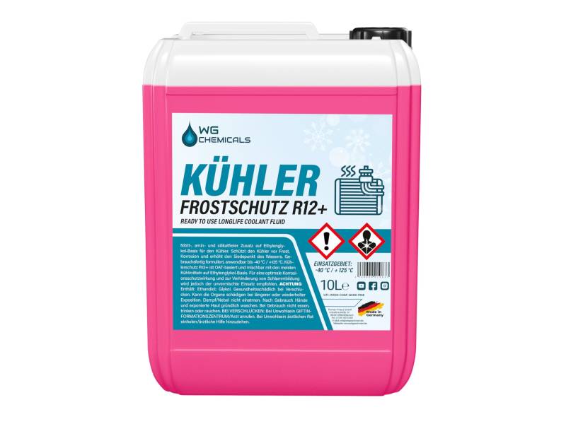 WG CHEMICALS Kühlerfrostschutz R12+ (10 Liter) Schutz bis -40 °C | Kühlerschutz gebrauchsfertig von WG CHEMICALS