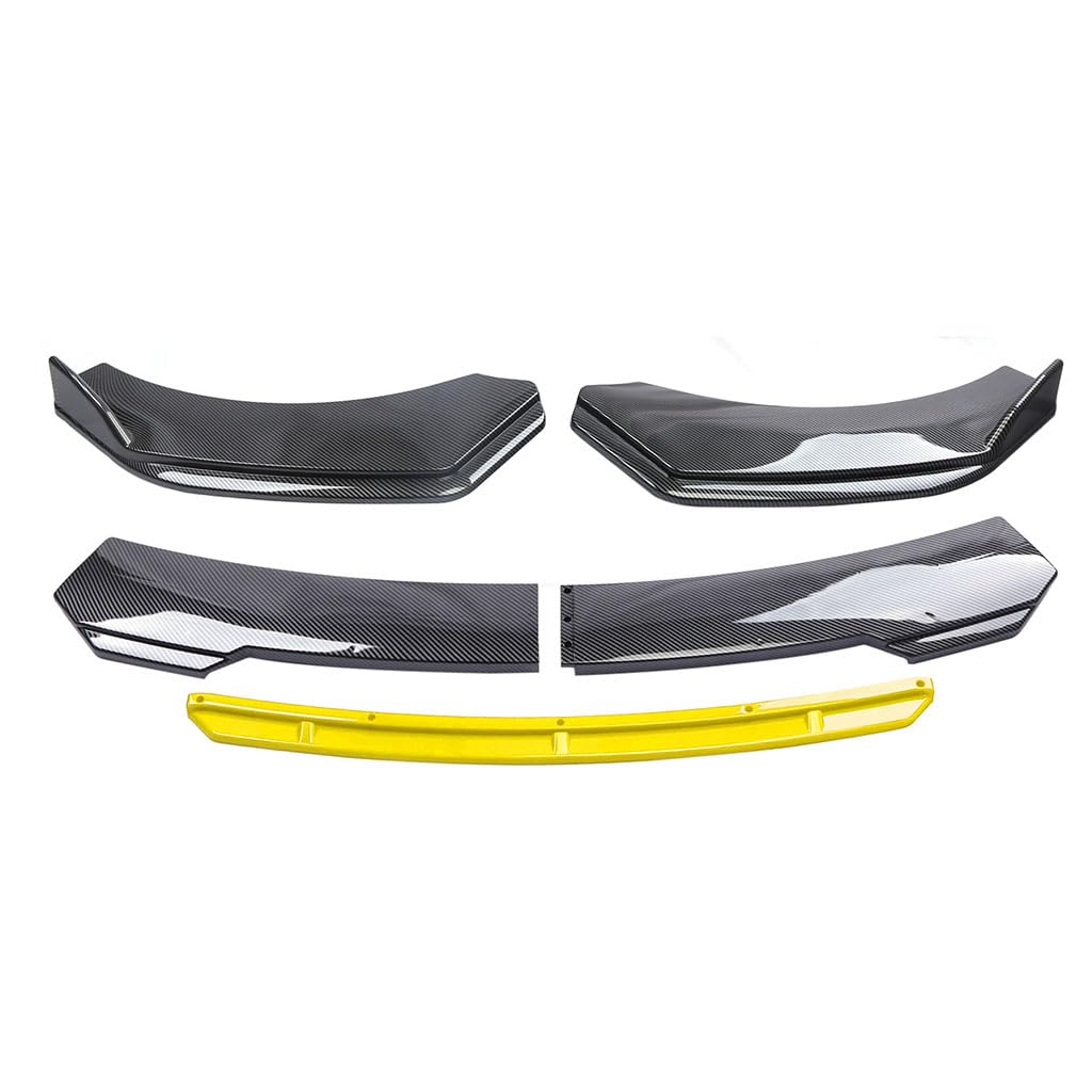 Frontstoßstange Lippe Auto für Suzuki Livio 2015-2017,Stoßstangenschutz Kinnspoiler Splitter Lip Spoiler Diffusor Body Kit Schutz Zubehör,B5-Carbon Fiber Yellow von WGABKN