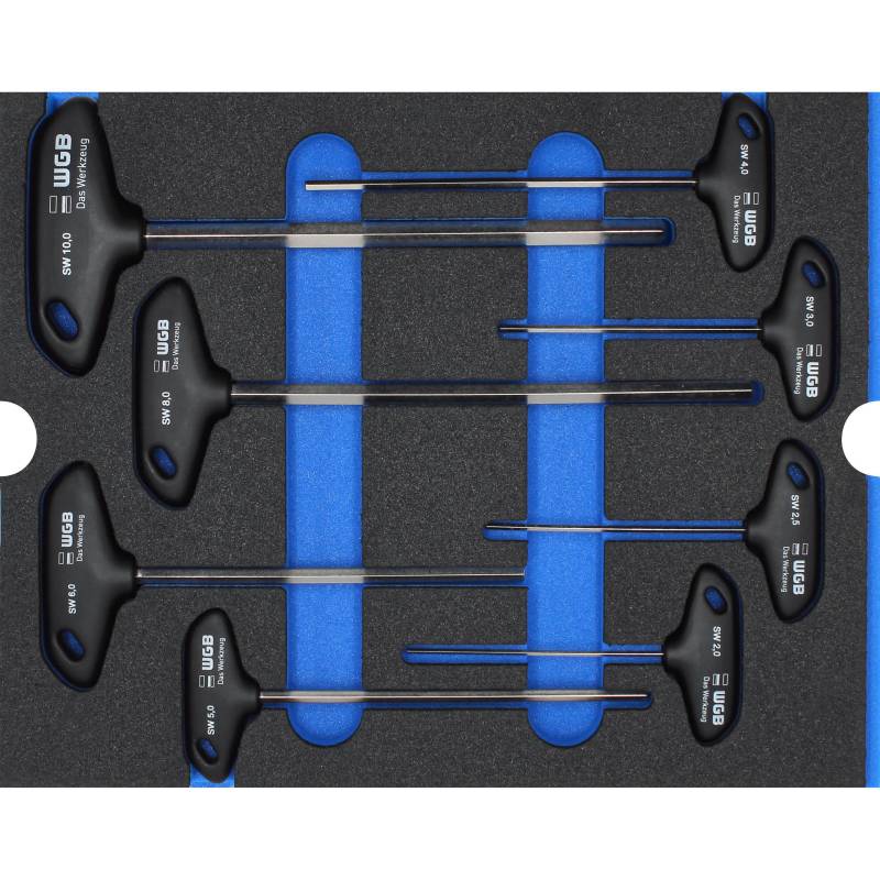 WGB MES blau Innensechskant-Schraubendrehersatz T-Griff 8teilig von WGB