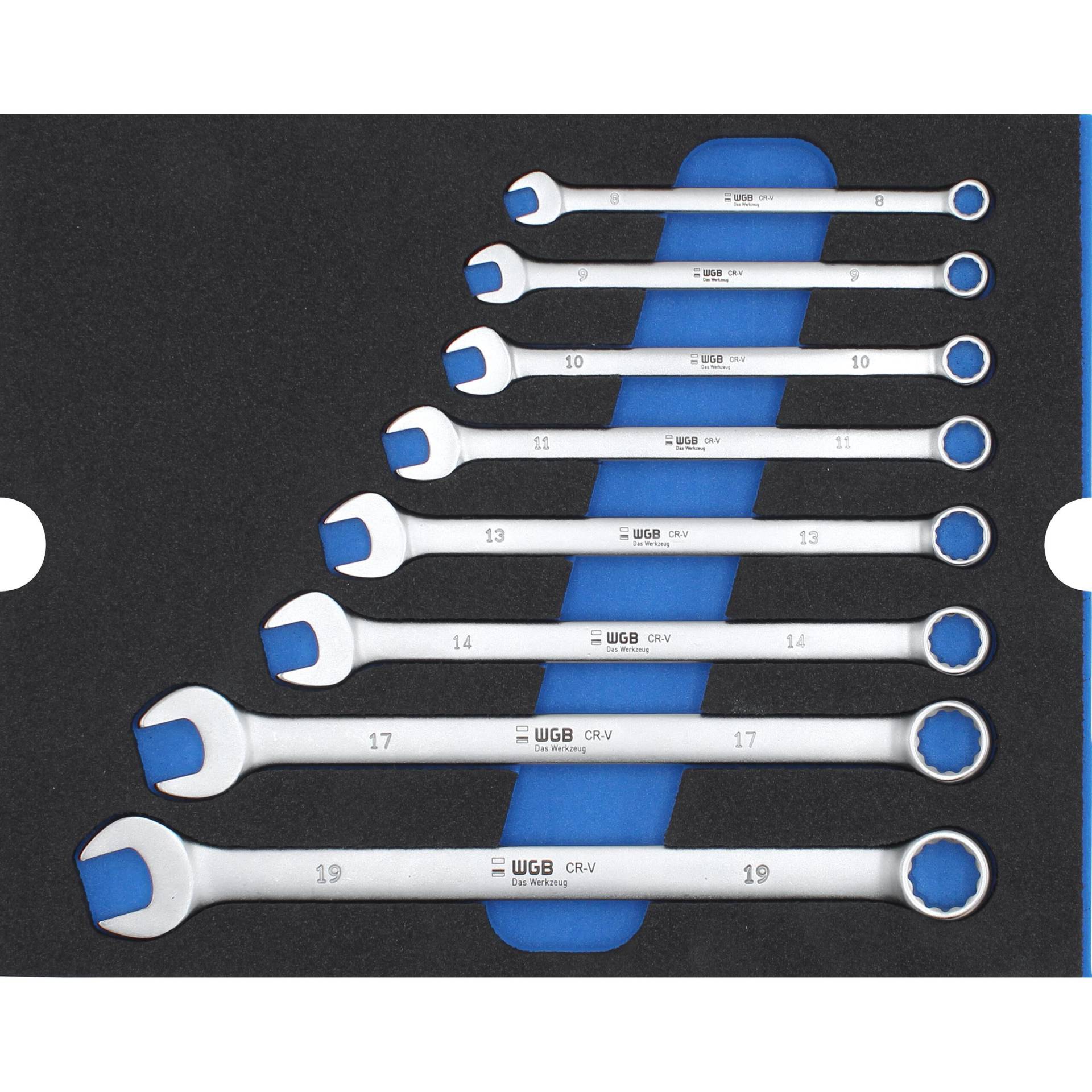 WGB MES blau Ringmaulschlüsselsatz extralang 8-teilig von WGB