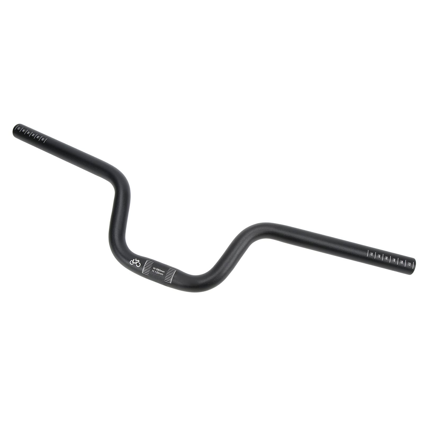 Fahrrad-Swallow-Lenker, Leichte und Elegante Aluminiumlegierung in Schwarz, 25,4 Mm Durchmesser, 22,8 Zoll Länge. Geeignet für Fahrräder (Heben Sie 120 mm an) von WGFOIP
