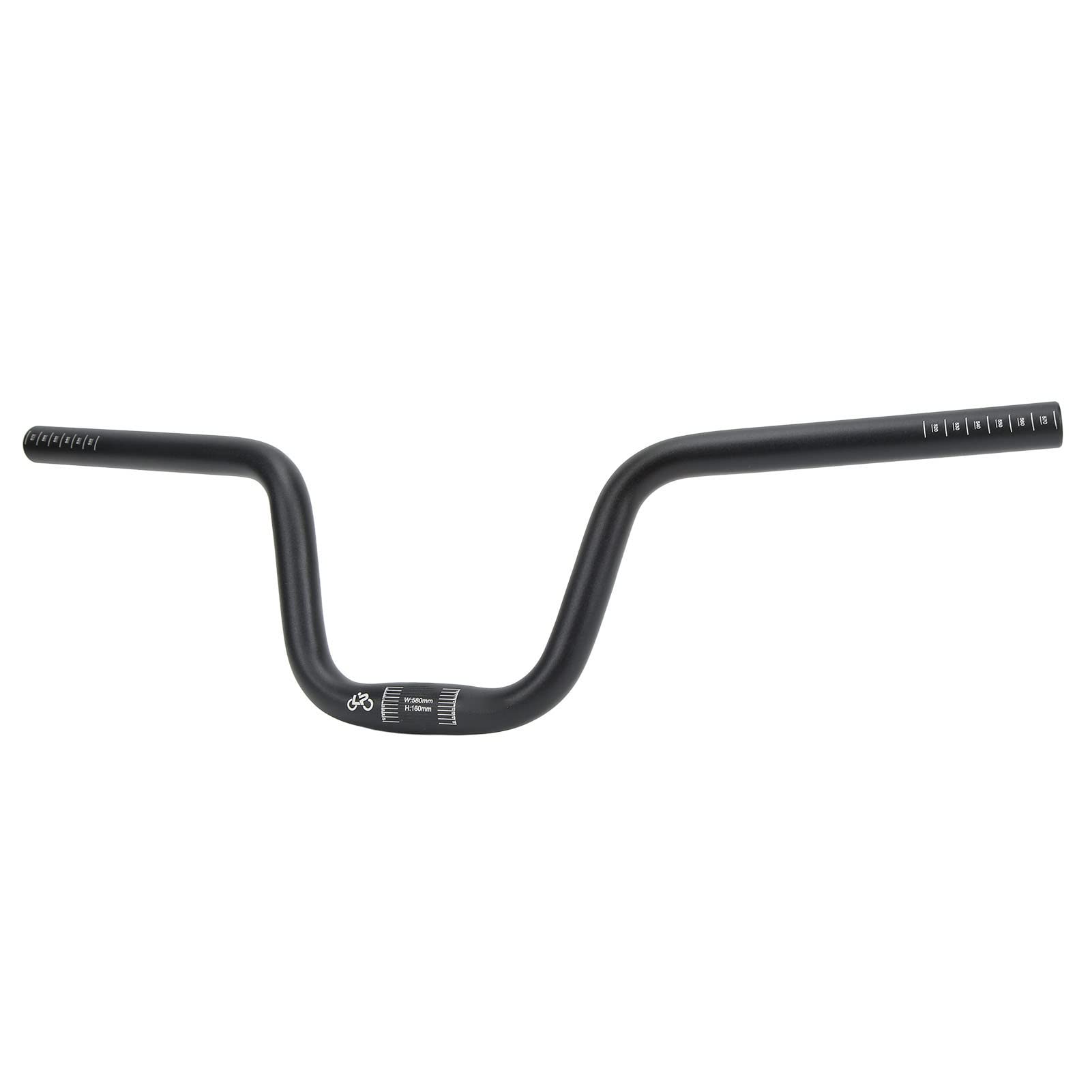 Fahrrad-Swallow-Lenker, Leichte und Elegante Aluminiumlegierung in Schwarz, 25,4 Mm Durchmesser, 22,8 Zoll Länge. Geeignet für Fahrräder (Heben Sie 160 mm an) von WGFOIP