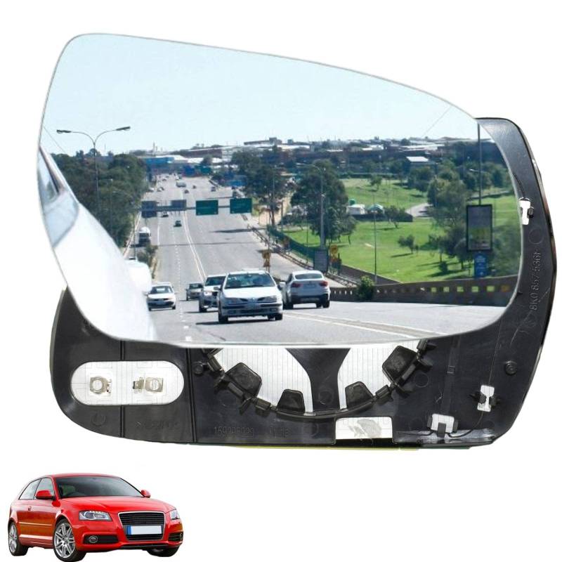 Ersatz für Audi A3 2010 2011 2012 2013-2020,Spiegelglas Heizbar Rechts Spiegelglas für Außenspiegel Glas Außenspiegelglas beheizt,Right 2010-2012 von WGZNYN