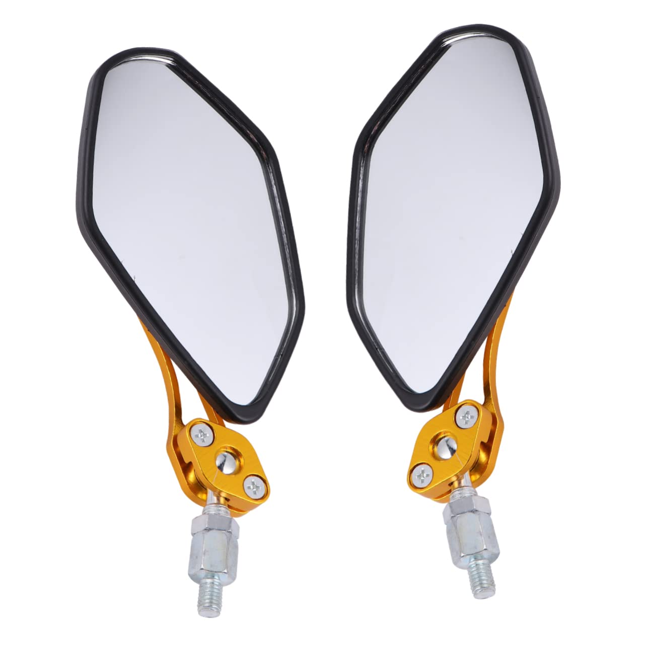 WHAMVOX 1 Paar Spiegel Rückspiegel Seitenspiegel modifizierter Spiegel motorcycle mirrors motorradzubehör -Rückspiegel 360° drehbarer Rückspiegel Plastik Golden von WHAMVOX