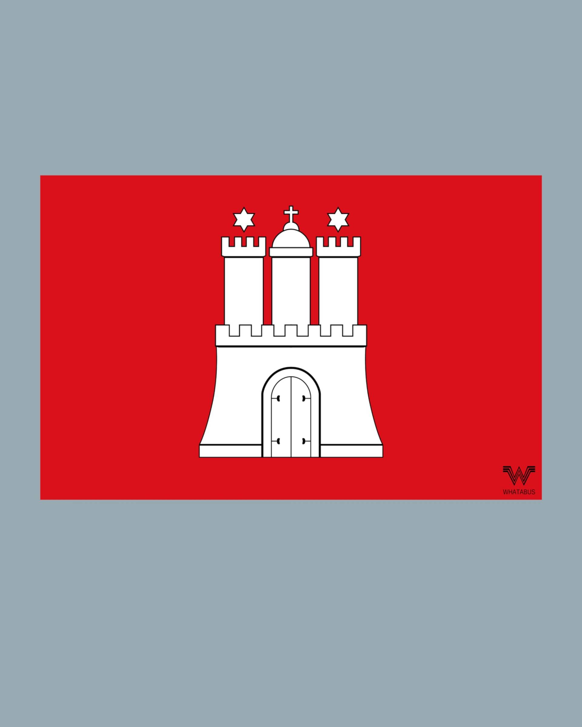 WHATABUS Hamburg Flagge Aufkleber - Länderflagge als Sticker 8,5 x 5,5 cm WF221 von WHATABUS