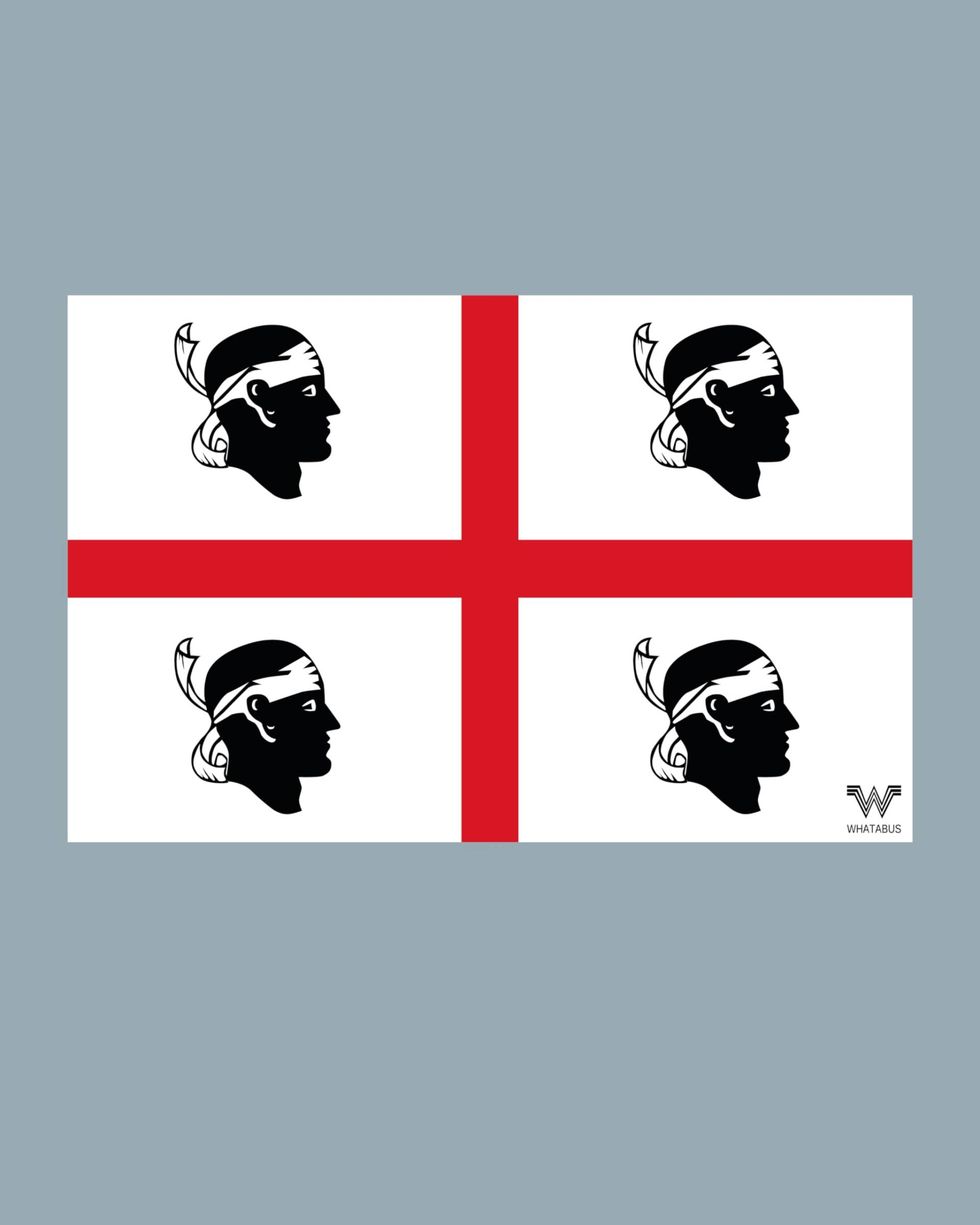 WHATABUS Sardinien Flagge Aufkleber - Länderflagge als Sticker 8,5 x 5,5 cm WF233 von WHATABUS