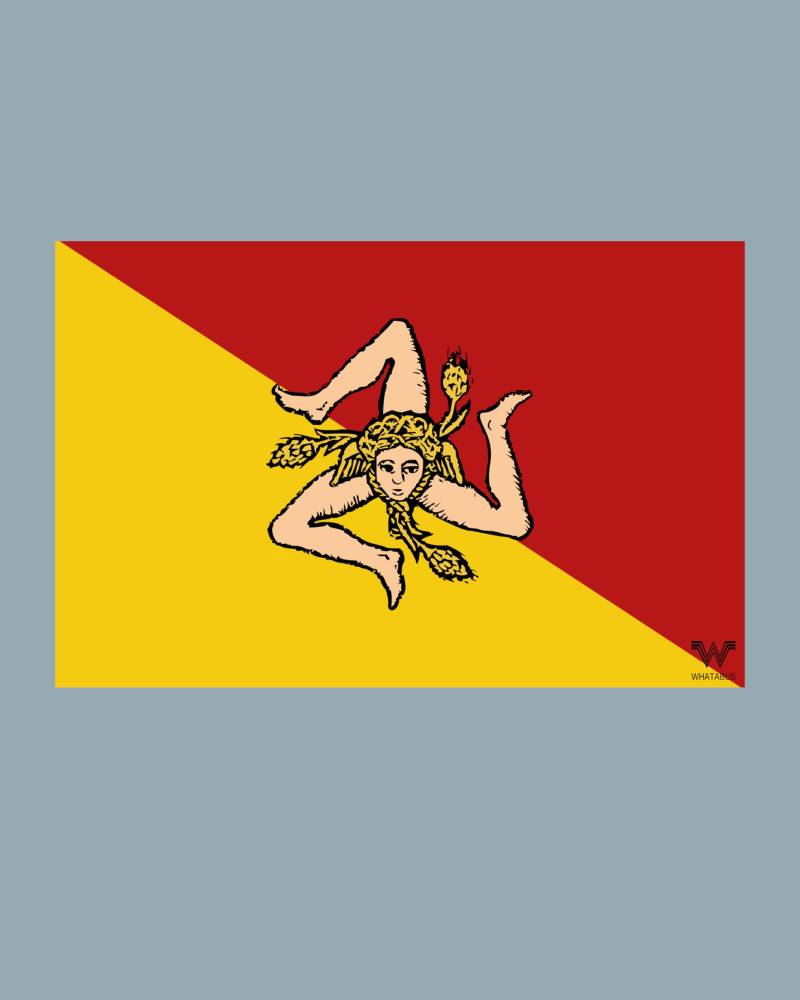 WHATABUS Sizilien Flagge Aufkleber - Länderflagge als Sticker 8,5 x 5,5 cm WF234 von WHATABUS