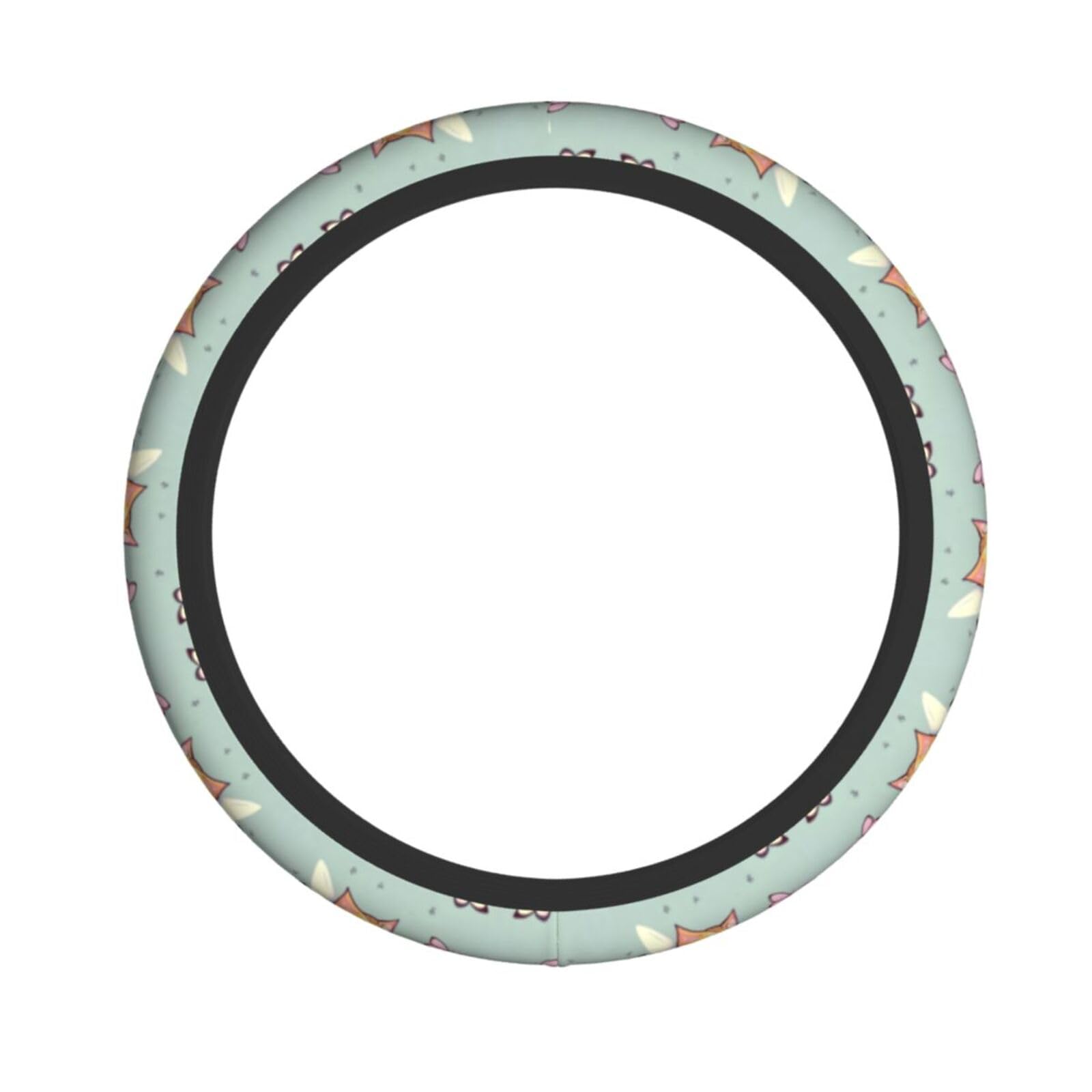 WHJWXC Elastischer Lenkradbezug mit Kätzchen-Schmetterlings-Druck, elastischer Fuß, passend für die meisten Fahrzeuge, von Limousinen bis SUVs von WHJWXC