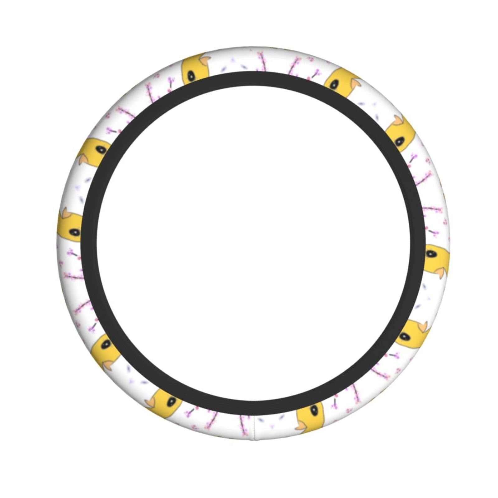 WHJWXC Elastischer Lenkradbezug mit kleiner gelber Ente bedruckt, elastischer Fuß, passend für die meisten Fahrzeuge, von Limousinen bis SUVs von WHJWXC