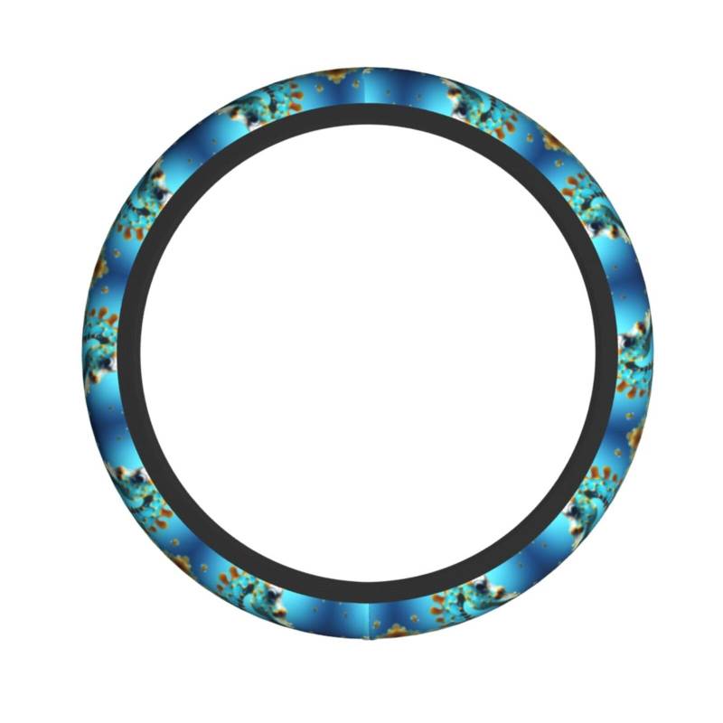 Blue Seahorse Elastic Steering Wheel Cover, 15 Zoll (38cm) Geeignet für SUVs und Limousinen Anti Rutsch Universal Atmungsaktiv von WHJYCC