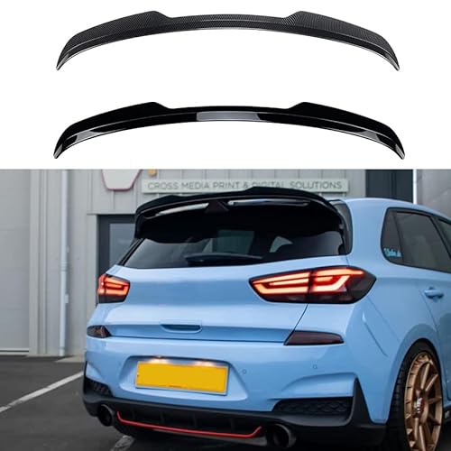 Auto Heckspoiler für Hyundai i30N MK3 2017+,Kofferraumdachspoiler Kofferraum Flügel Lippe Spoiler Auto Dekoration Zubehör,A/Black von WHMH