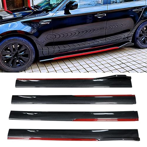 Auto Seitenschweller Flügeldiffusor für Alfa Romeo Giulia Stelvio 952 949,Universal Trittbretter Seitenschürze Seitenrock Splitter,A/Carbonfiberred von WHMH