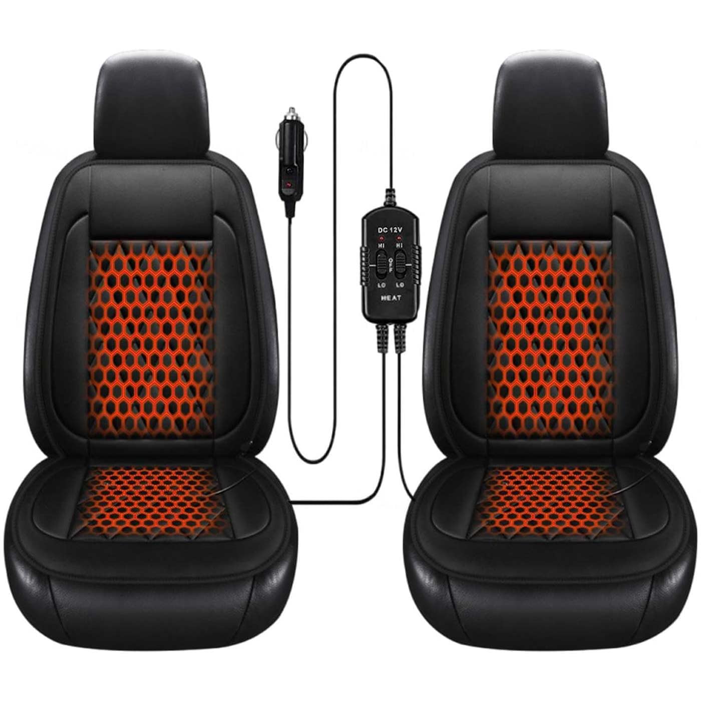 WHOROB 12v Sitzheizung für Auto, 12v Intelligente Steuerung Sitzauflage Bequem und Warm Autositzkissen Erwachsene Geschenk,Meine Herren 2er Set von WHOROB