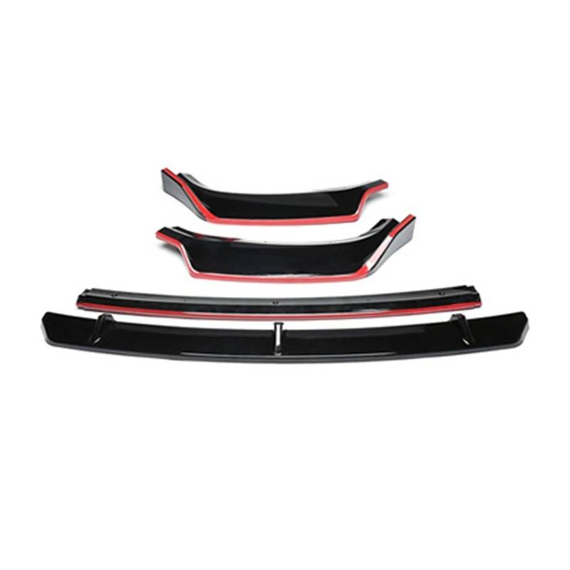 Frontspoiler Für Q5 Q5L 2018 2019 2020 4PCS Auto Zubehör Frontschürze Lip Spoiler Splitter Diffusor Abnehmbare Körper Kit Abdeckung Schutz Frontstoßstange Auto(Balck red) von WIBNBRO