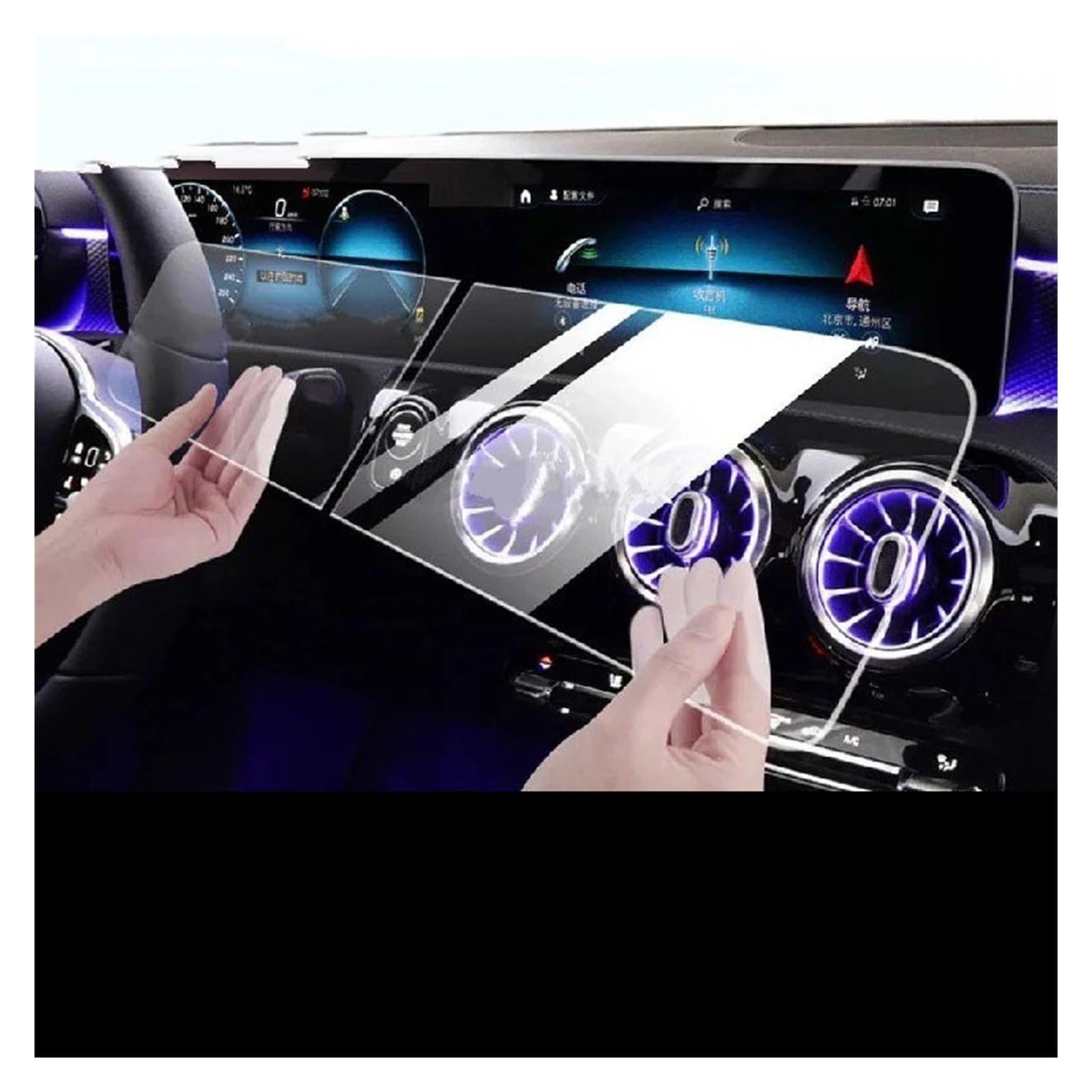 Gehärtes Glas Displayschutz Für Benz Für CLA 180 200 220 250 260 2019-2023 Auto GPS Navigation Film LCD Bildschirm TPU Innen Schutz Film Anti-Scratch Gehärtetes Glas Schutzfolie(Tempered Glass Film) von WIBNBRO