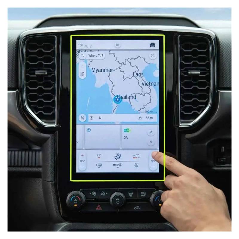 Gehärtes Glas Displayschutz Für Ford Für Ranger T9 2022-2024 Gehärtetem Glas Schutz Film Auto Infotainment GPS Navigation Screen Protector Gehärtetes Glas Schutzfolie(10 inches) von WIBNBRO