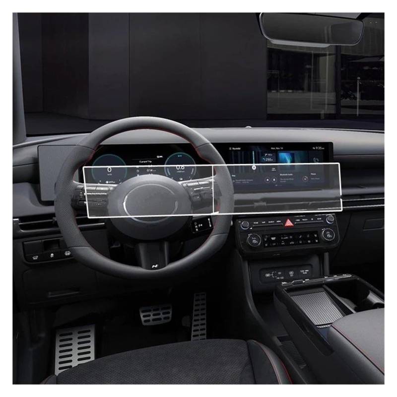 Gehärtes Glas Displayschutz Für Hyundai Für Tucson 2024 Gehärtetem Glas Screen Protector Film 12,3 Zoll GPS Navigation Und Dashboard Anti-Scratch Gehärtetes Glas Schutzfolie von WIBNBRO