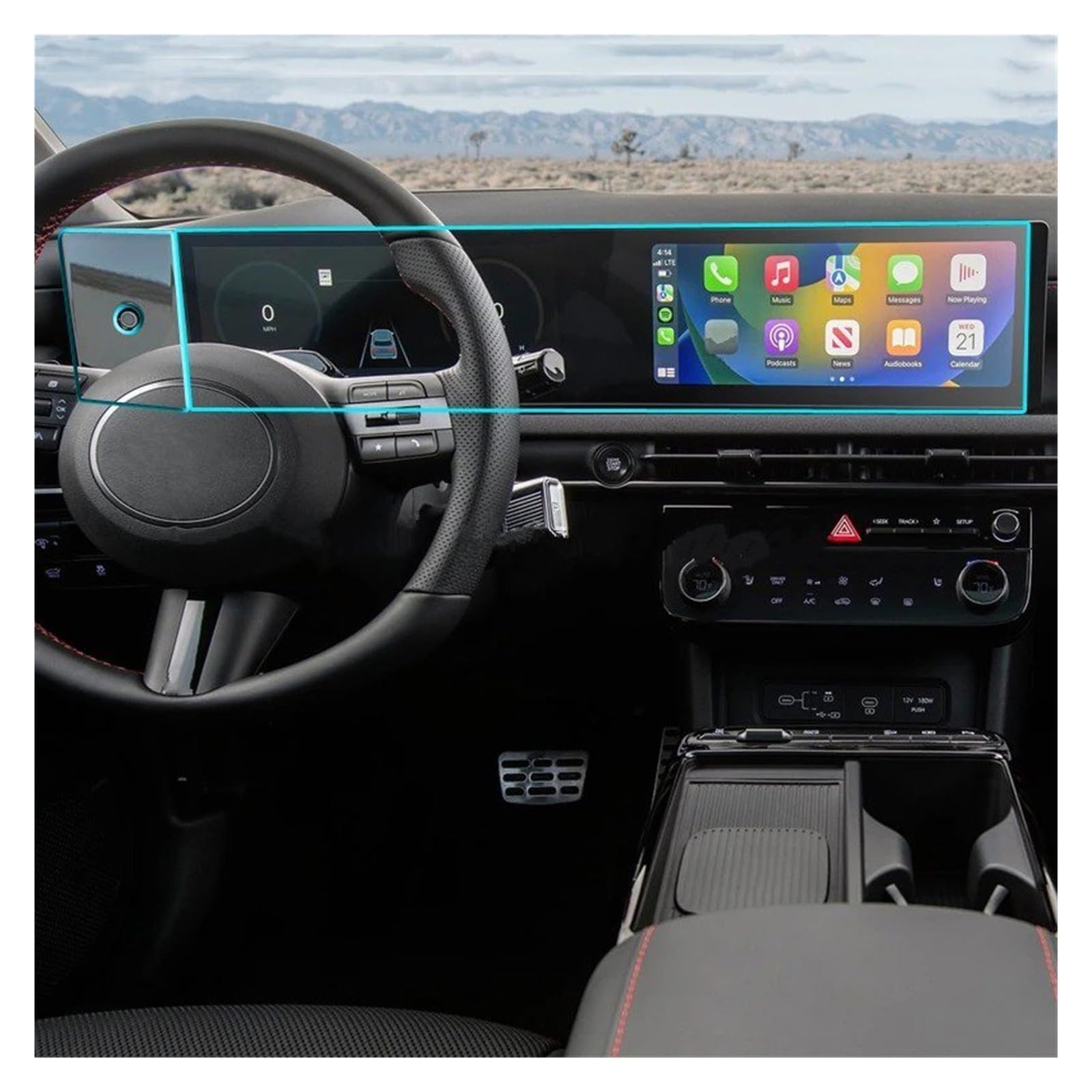 Gehärtes Glas Displayschutz Für Hyundai Für Tucson 2024 Screen Protector 12,3 Zoll Auto Infotainment Radio GPS Navigation Display Schutz Film Gehärtetes Glas Schutzfolie von WIBNBRO