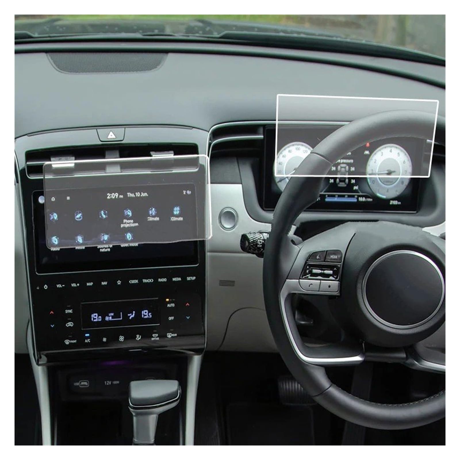 Gehärtes Glas Displayschutz Für Hyundai Für Tucson Für Highlander 2021 Auto GPS Gehärtetem Glas 10,25 Zoll Dashboard LCD Screen Schutz Film Aufkleber Gehärtetes Glas Schutzfolie(GPS and Instrument) von WIBNBRO